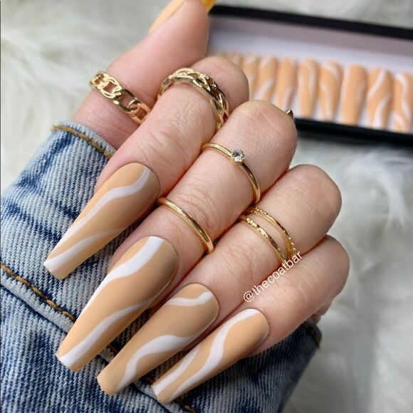 The Swirls Next Door Custom Press On Nails | High Quality Nails | Handmade - Picture 1 of 12